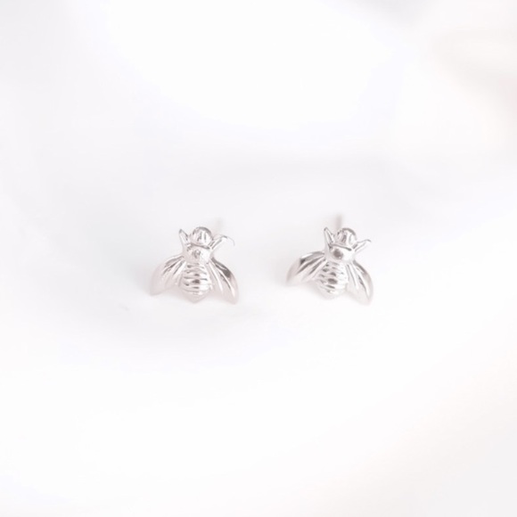 Tiny Honeybee Stud Earrings in 925 Sterling Silver, Gold, or Rose Gold Filled - Picture 11 of 15